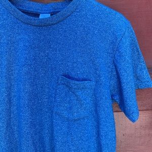 Velva Sheen Blue Mock Twist Pocket T-Shirt